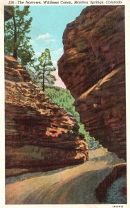 Vintage Postcard Narrows Williams Ca??on Towering Walls Manitou Springs Colorado