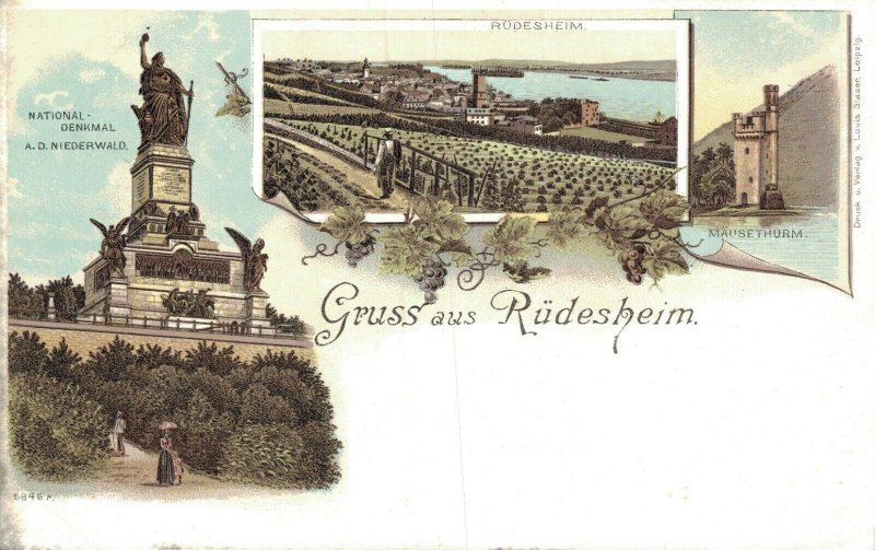 Germany Gruss aus Rüdesheim Litho 06.91