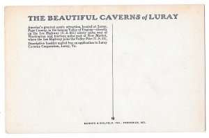 VA Luray Caverns Entrance to Ballroom Cave Vintage Marken & Bielfeld Postcard