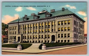 Central Classic High School, Manchester New Hampshire, 1962 Linen Postcard