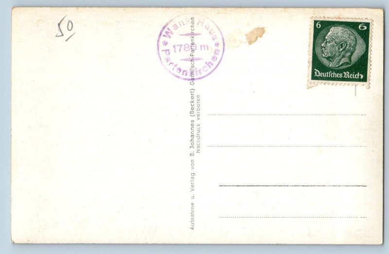 Garmisch-Partenkirchen Germany Postcard Mountain View c1930’s RPPC Photo