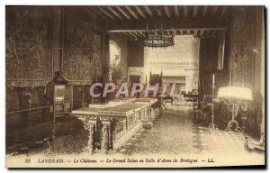 Old Postcard Langeais Le Chateau Le Grand Salon or room d & # 39Anne Brittany