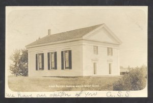 RPPC WELLS DEPOT MAIN FIRST BAPTIST CHURCH VINTAGE REAL PHOTO POSTCARD