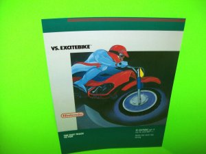 VS EXCITEBIKE Original NOS 1985 Video Arcade Game Promo Sales Flyer