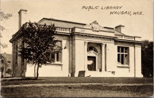 Postcard Public Library in Wausau, Wisconsin