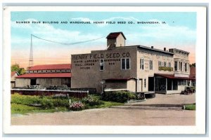 c1920 Number Four Building Warehouse Henry Field Seed Shenandoah Iowa Postcard