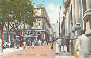 Caracas  Venezuela~Esquina de la Torre~1925 J M Chirinos TINT PHOTO POSTCARD