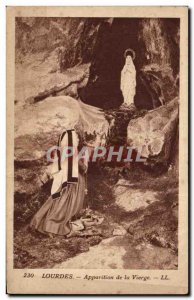 Old Postcard Lourdes Apparition of the Virgin