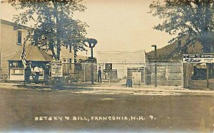 Franconia NH Betsey & Bill Bear Cage Great Signage Ginger Ale RPPC 