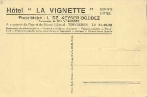 belgium, TERVUEREN, Bond's Hotel La Vignette (1940s) Postcard