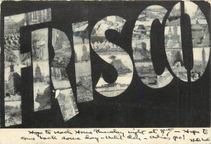 c1905 Postcard Large Letter Greeting Frisco San Francisco CA The Emporium