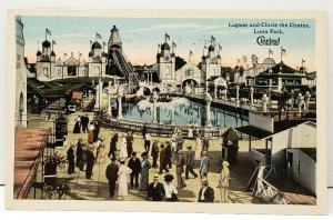 Cleveland Ohio, Lagoon and Chute the Chutes Luna Park Victorian Era Postcard B17