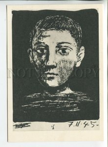 454754 USSR 1966 year graphics by Pablo Picasso portrait of a young man postcard