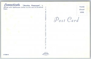 Stratford Point Connecticut 1950s Postcard Lighthouse