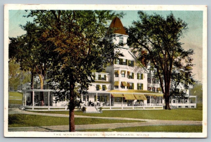 South Poland  The Mansion House   Maine  Postcard  c1930