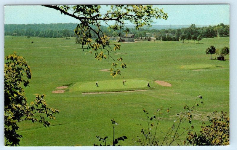 DAYTON, Ohio OH ~ Golf Course HILL & DALE COUNTRY CLUB Golfers 1950s Postcard