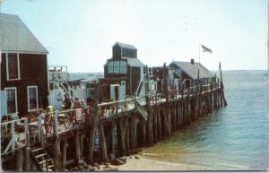 postcard MA Summer Colony on Pier at Provincetown Merchant Marine postal cancel