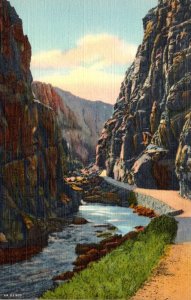 Yellowstone National Park Cody Way Entering Shoshone Canyon Curteich