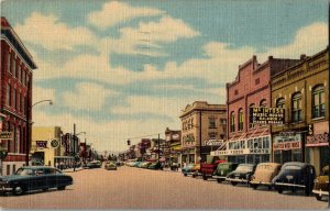 Main Street Looking South Kalispell MT c1954 Vintage Postcard G44