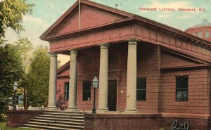 Vintage Postcard 1912 Redwood Library Building Newport Rhode Island RI Structure