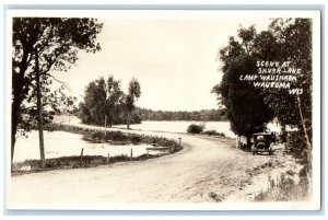 Scene At Silver Lake Camp Waushara Wautoma Wisconsin WI RPPC Photo Postcard