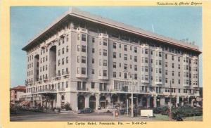 Autos 1940s San Carlos Hotel Pensacola Florida Roadside Dexter postcard 7752