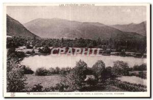 Postcard Old Barbazan Thermal Lake In the background left the & # modern 39hotel