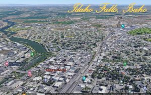 Idaho Falls~Snake River Birdseye~1950s PC 