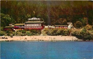 1950s Russian River California Inn occupational Beach Scene Postcard 24-11652