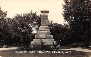 Wounded knee monument real photo Fort Riley Kansas