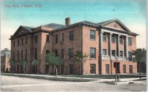 MITCHELL, SD South Dakota   CITY  HALL  c1910s   Handcolored   Postcard