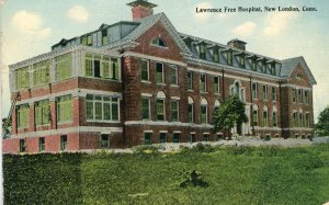 Postcard Early Hand Tinted View of Lawrence Free Hospital, New London, CT.  P4
