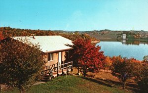 Postcard Dillon Lake & State Park Cabins Along Ridge Northwest Zanesville Ohio