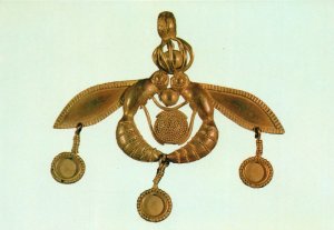 Postcard Heraklion Museum Gold Bee Pendant From A Necklace Heraklion Greece