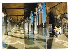 Italy Venice Multiview HIgh Water Mark Procuratu S Marco Square 4X6 Postcard