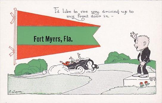 Florida Fort Myers Local Auto Pennant Series Signed Weaver