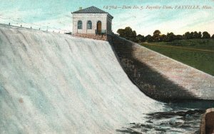 Vintage Postcard 1911 Dam Number 5 Famous Landmark Fayville Massachusetts MA