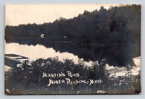RPPC   1910  Martin's Pond  North Reading  Massachusetts   Postcard
