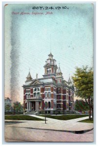 c1910 Exterior View Court House Building Saginaw Michigan MI Vintage Postcard 
