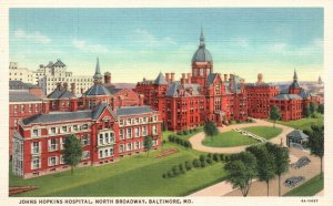 Vintage Postcard Johns Hopkins Hospital Building N Broadway Baltimore Maryland