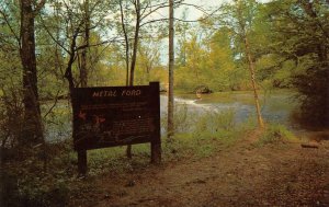 Tennessee TN   NATCHEZ TRACE PARKWAY METAL FORD SIGN & Buffalo River  Postcard