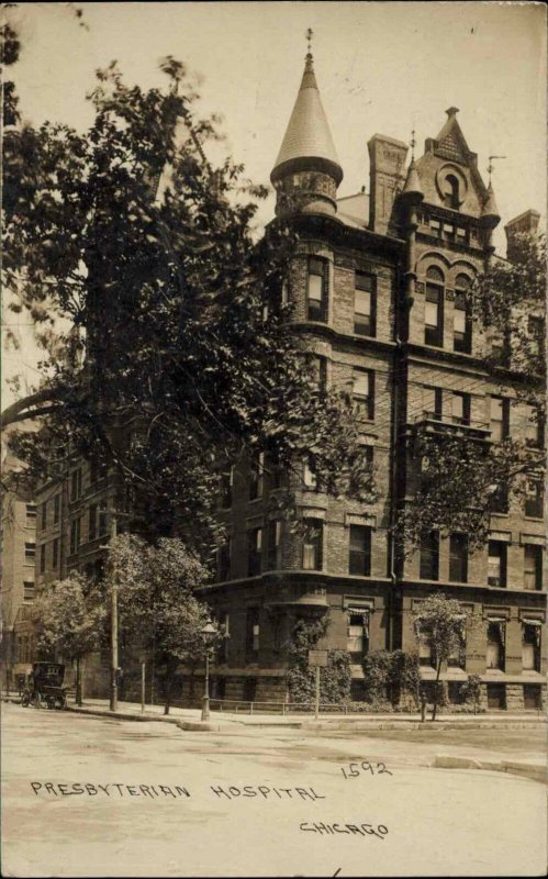 Chicago IL Presbyterian Hospital c1910 Real Photo Postcard