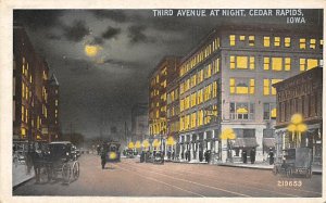 Third Avenue at Night Cedar Rapids, Iowa  