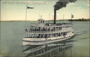 Chautauqua Lake New York NY Steamer City of Pittsburg c1910 Vintage Postcard