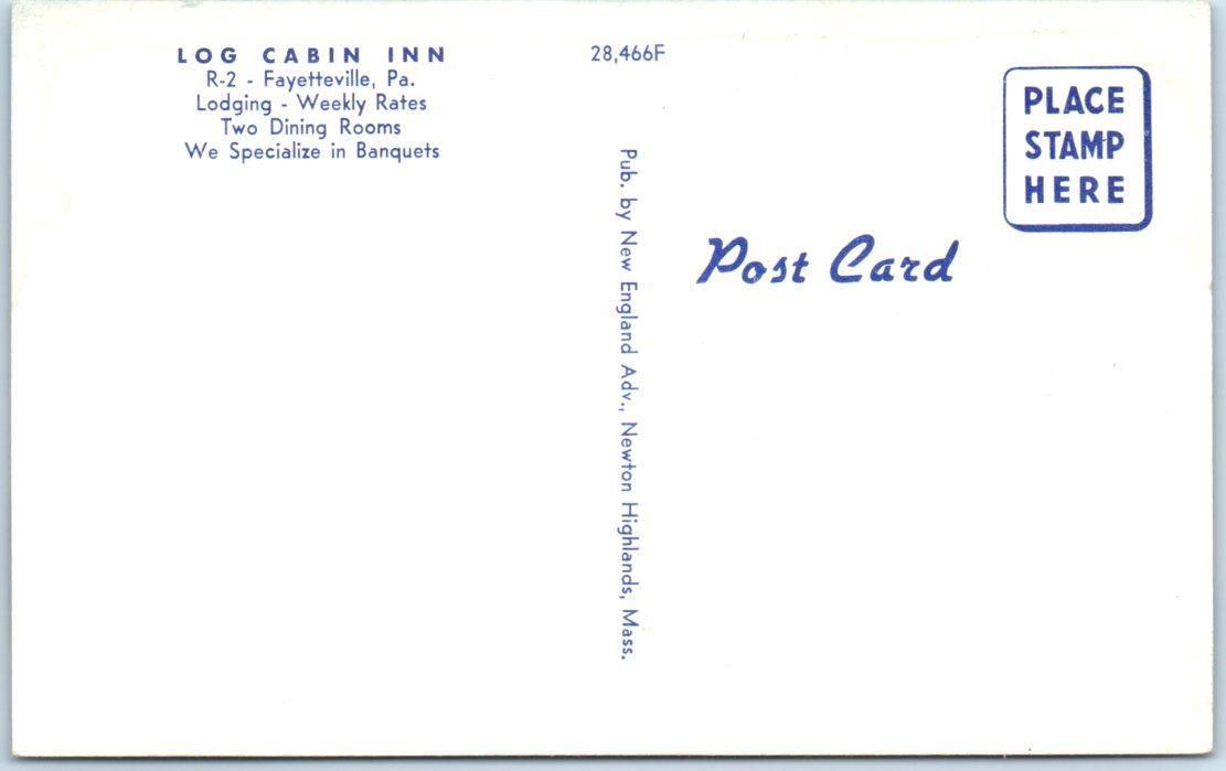 FAYETTEVILLE, Pennsylvania PA LOG CABIN INN Caledonia State Park