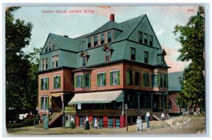 1907 Crowd Scene Union Villa Onset Massachusetts MA Antique Postcard