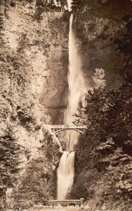 Vintage Postcard 1900's Multnomah Water Falls Columbia River Highway Oregon RPPC