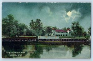 Indianapolis Indiana IN Postcard Moonlight White River Scenic View c1910 Antique