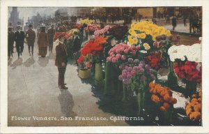 Flower Vendors, San Francisco, California, Early Postcard, Unused