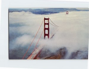 Postcard Golden Gate Bridge In The Fog San Francsico California USA